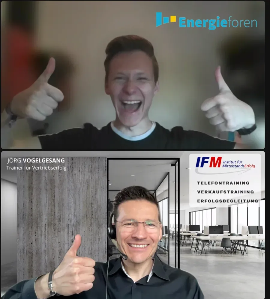 Erfolgsbegleitung online mit einem Mitarbeiter der Energieforen